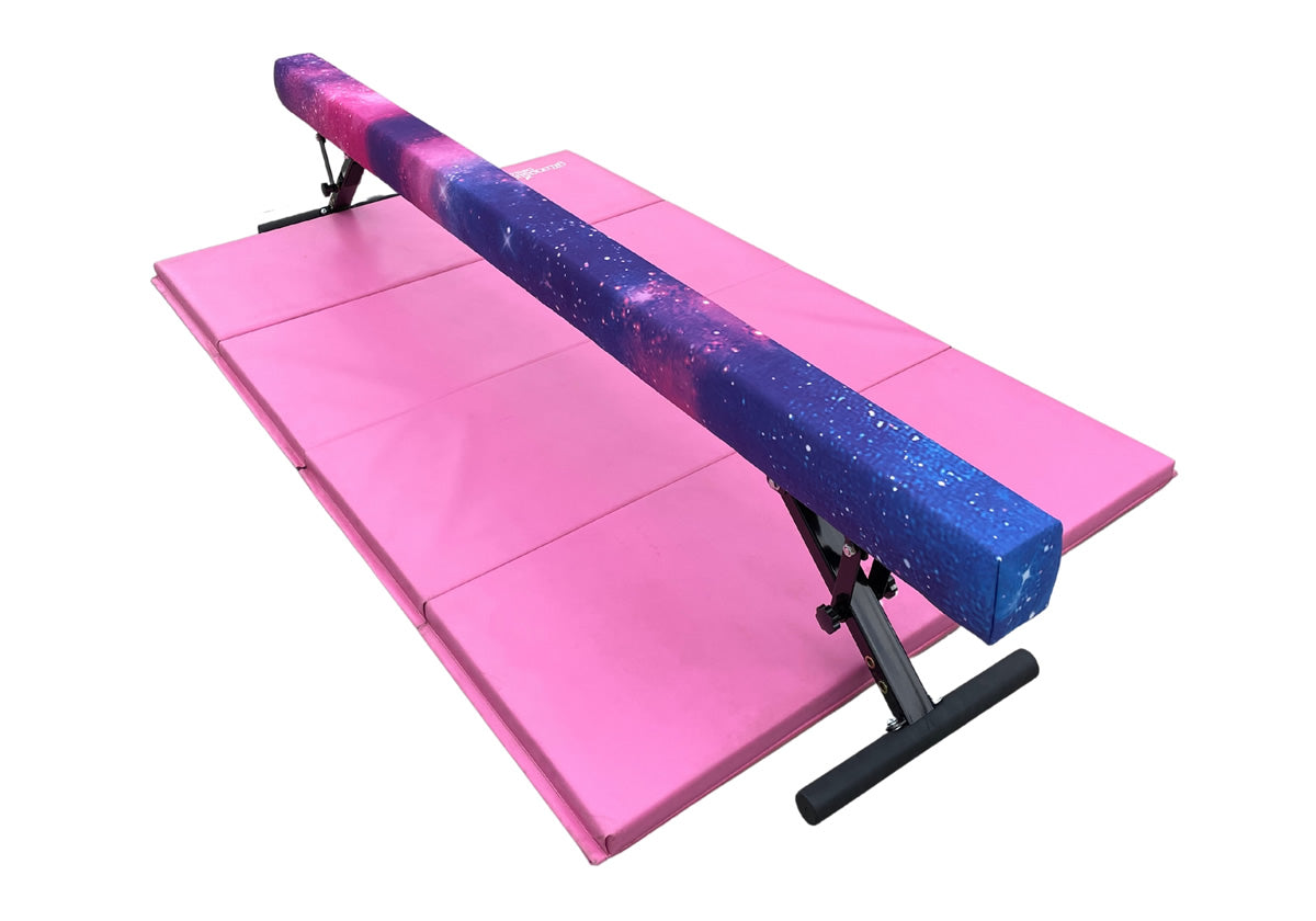 Level Gymnast 2.4m Beam (Adjustable Height), 3m Mat, And Elite Junior Bar Combo (Bundle)