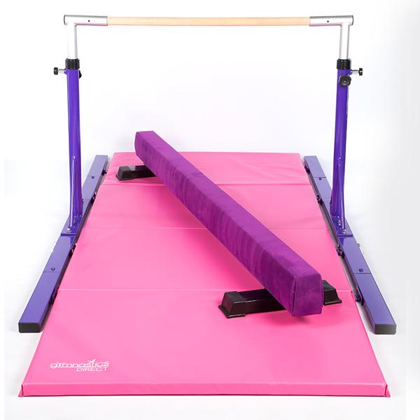 Elite Aluminium 3m (Adjustable Feet) Beam, Elite Junior Bar, and 2.5m Mat Combo