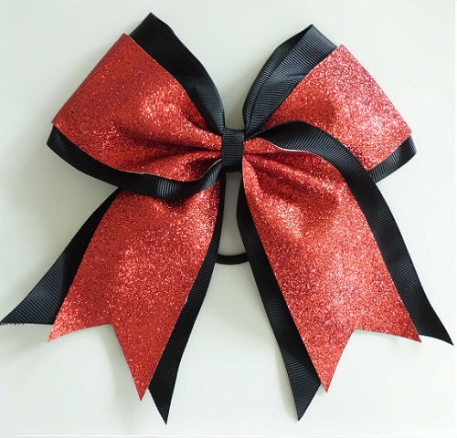 Glitter Ribbon Cheer Bow