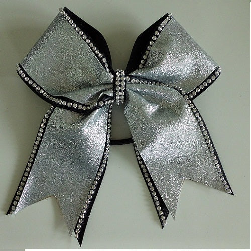 Deluxe Glitter Ribbon and Rhinestone Cheer Bow