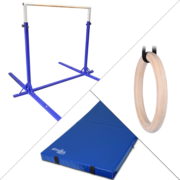 Elite High Bar, 10cm Mat, And Rings Combo