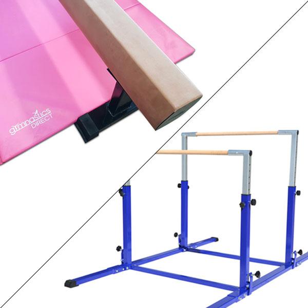 Uneven/Parallel Bar, 3.5m Elite 30cm Beam And 3m Mat Combo